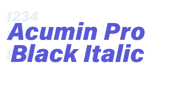 Acumin Pro Black Italic font free