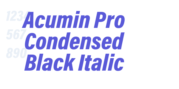 Acumin Pro Condensed Black Italic font