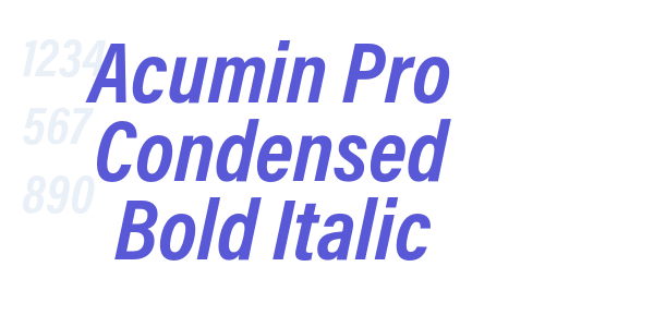 Acumin Pro Condensed Bold Italic font free