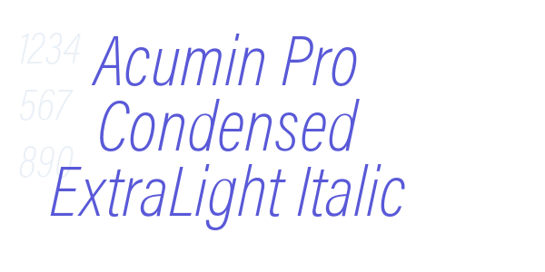 Acumin Pro Condensed ExtraLight Italic font