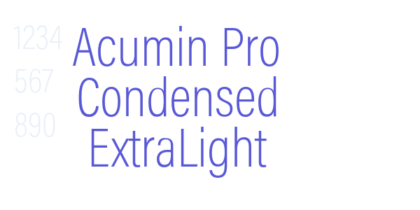 Acumin Pro Condensed ExtraLight font