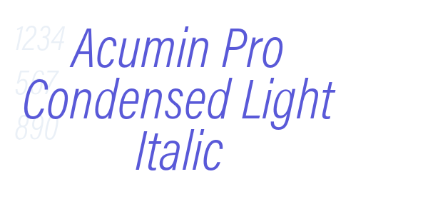 Acumin Pro Condensed Light Italic font