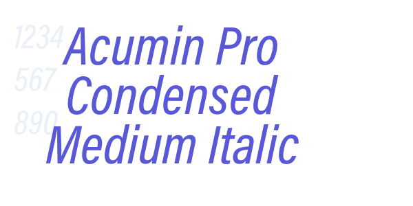 Acumin Pro Condensed Medium Italic font