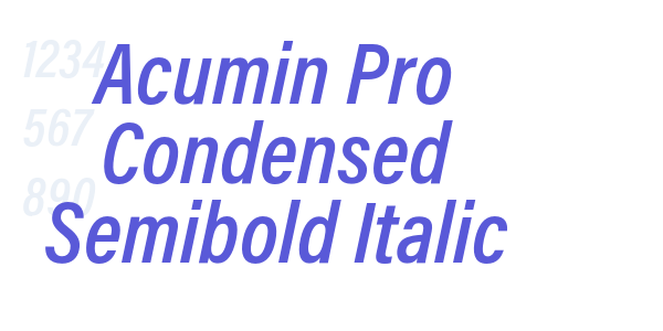 Acumin Pro Condensed Semibold Italic font free