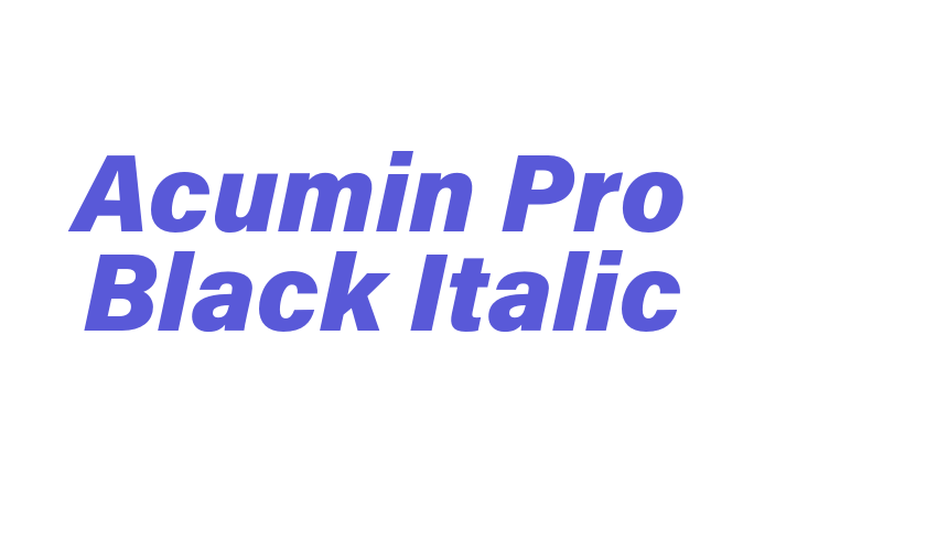 Acumin Pro Black Italic Font Download