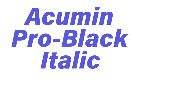 Acumin Pro-Black Italic Font