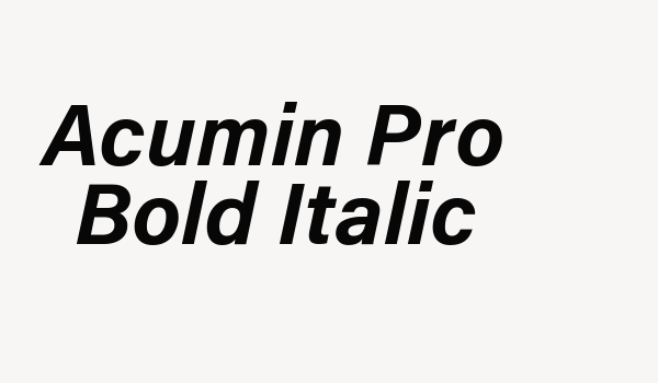 Acumin Pro Bold Italic Font