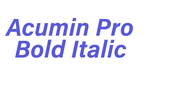 Acumin Pro Bold Italic Font