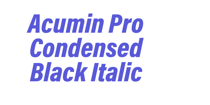 Acumin Pro Condensed Black Italic Font Download