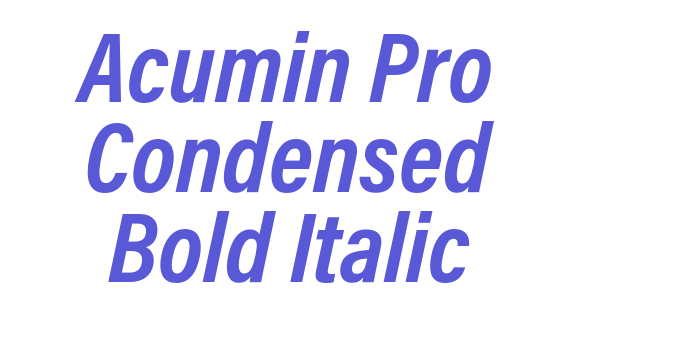 Acumin Pro Condensed Bold Italic Font