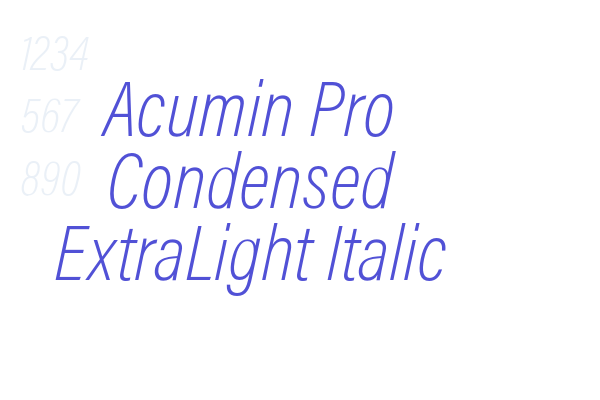 Acumin Pro Condensed ExtraLight Italic