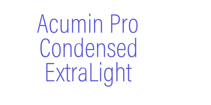 Acumin Pro Condensed ExtraLight Font Download