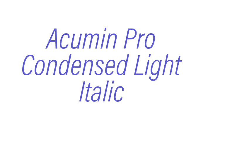 Acumin Pro Condensed Light Italic Font Download