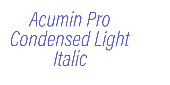 Acumin Pro Condensed Light Italic Font Download