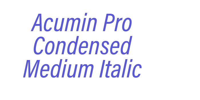 Acumin Pro Condensed Medium Italic Font Download