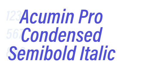 Acumin Pro Condensed Semibold Italic