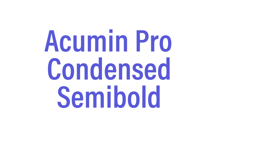 Acumin Pro Condensed Semibold Font Download