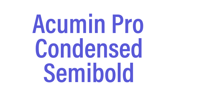 Acumin Pro Condensed Semibold Font Download