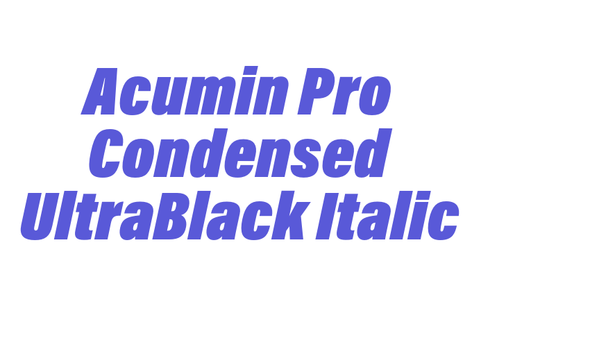 Acumin Pro Condensed UltraBlack Italic Font Download