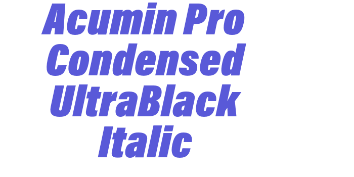 Acumin Pro Condensed UltraBlack Italic Font Download