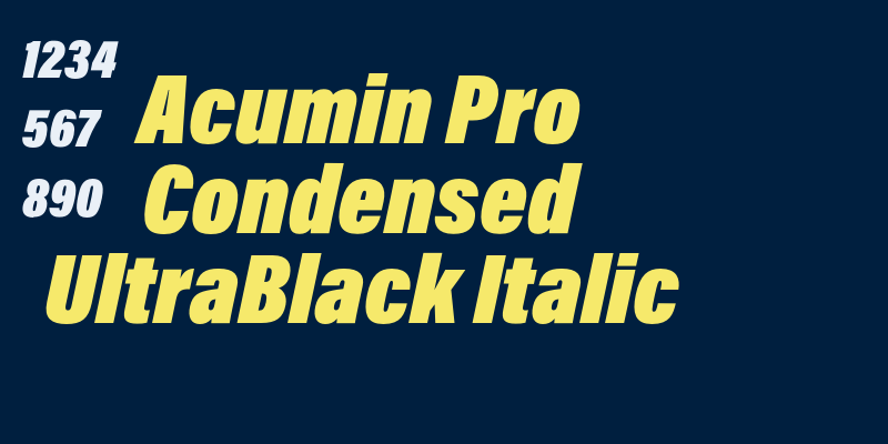 Acumin Pro Condensed UltraBlack Italic font free