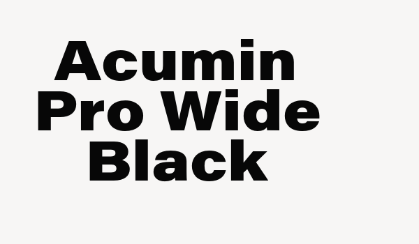 Acumin Pro Wide Black Font