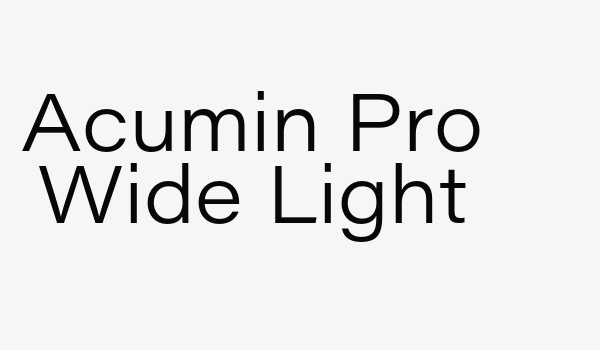 Acumin Pro Wide Light Font