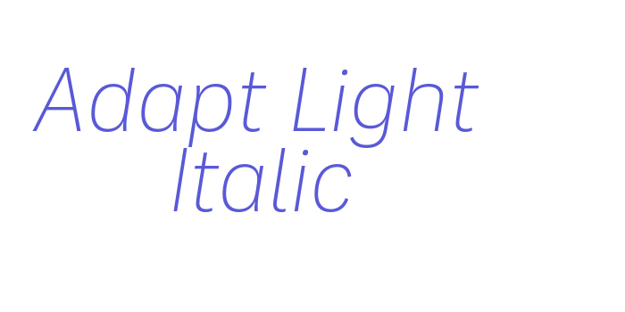 Adapt Light Italic Font