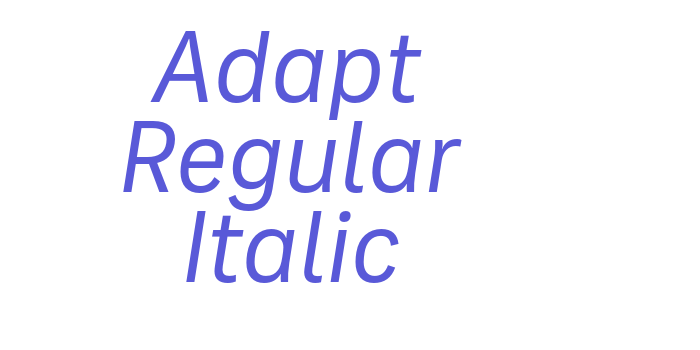 Adapt Regular Italic Font