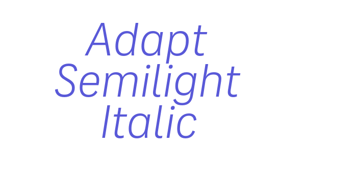 Adapt Semilight Italic Font Download