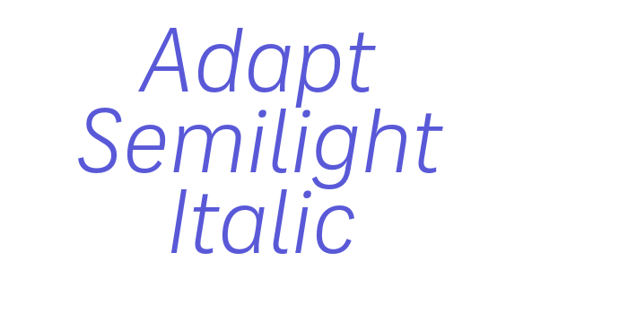 Adapt Semilight Italic Font