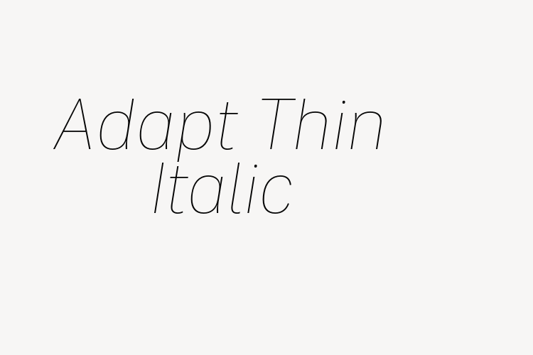 Adapt Thin Italic font download