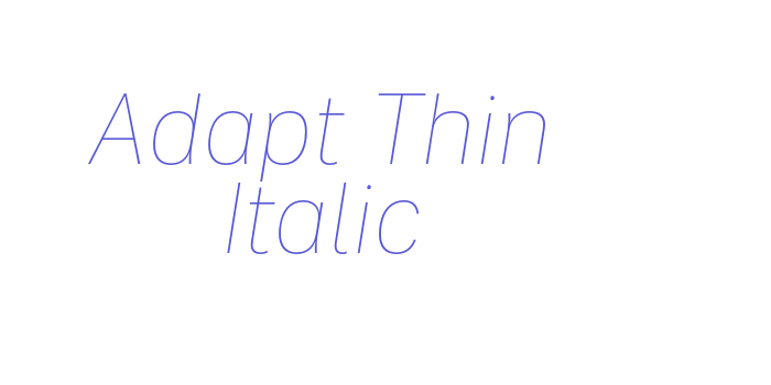 Adapt Thin Italic Font Download