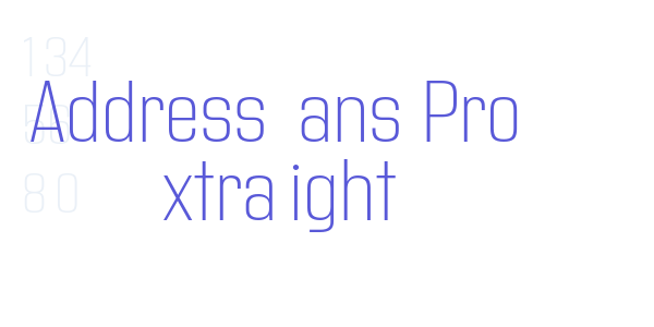 Address Sans Pro ExtraLight font free