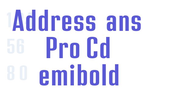 Address Sans Pro Cd Semibold Font