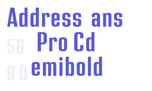 Address Sans Pro Cd Semibold Font