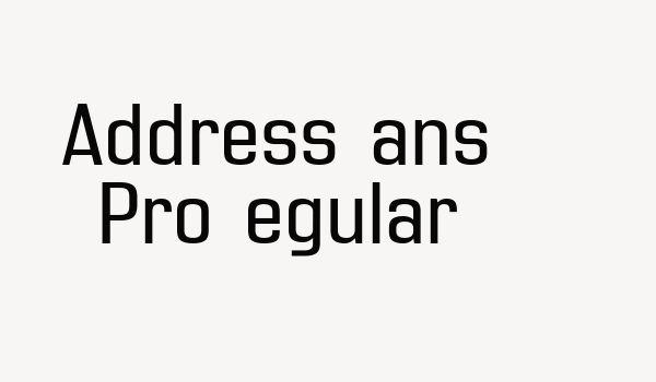 Address Sans Pro Regular Font