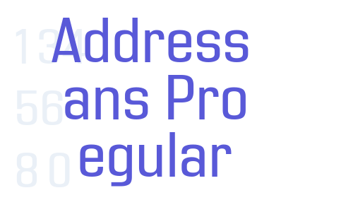 Address Sans Pro Regular Font