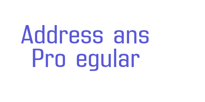 Address Sans Pro Regular Font Download