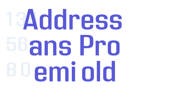 Address Sans Pro SemiBold Font