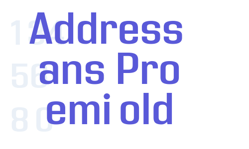 Address Sans Pro SemiBold Font