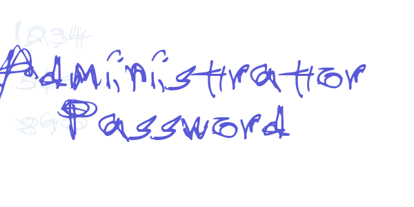 Administrator Password font free