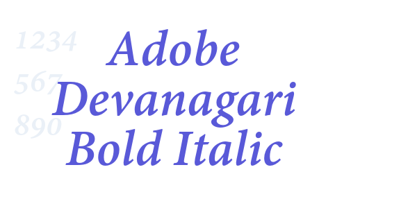 Adobe Devanagari Bold Italic font