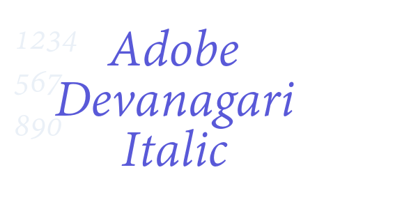 Adobe Devanagari Italic font