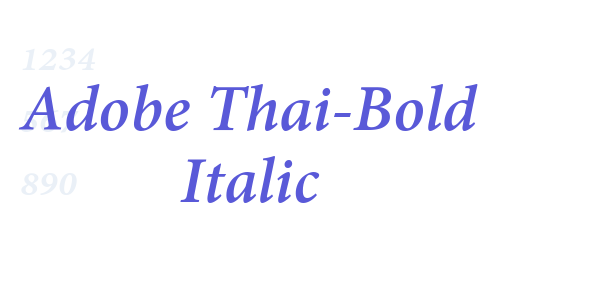 Adobe Thai-Bold Italic font