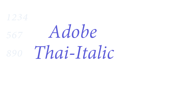 Adobe Thai-Italic font