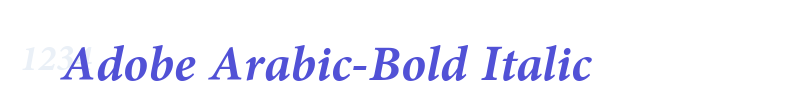 Adobe Arabic-Bold Italic-font