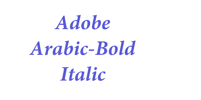 Adobe Arabic-Bold Italic Font