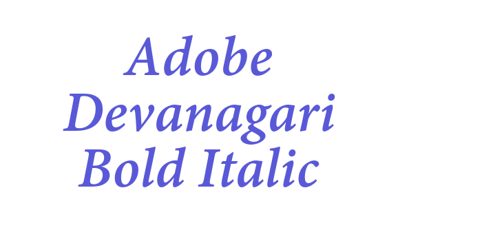 Adobe Devanagari Bold Italic Font Download