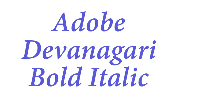 Adobe Devanagari Bold Italic Font